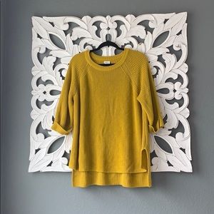 Women’s Yellow Mustard Knit High Low Hem Sweater